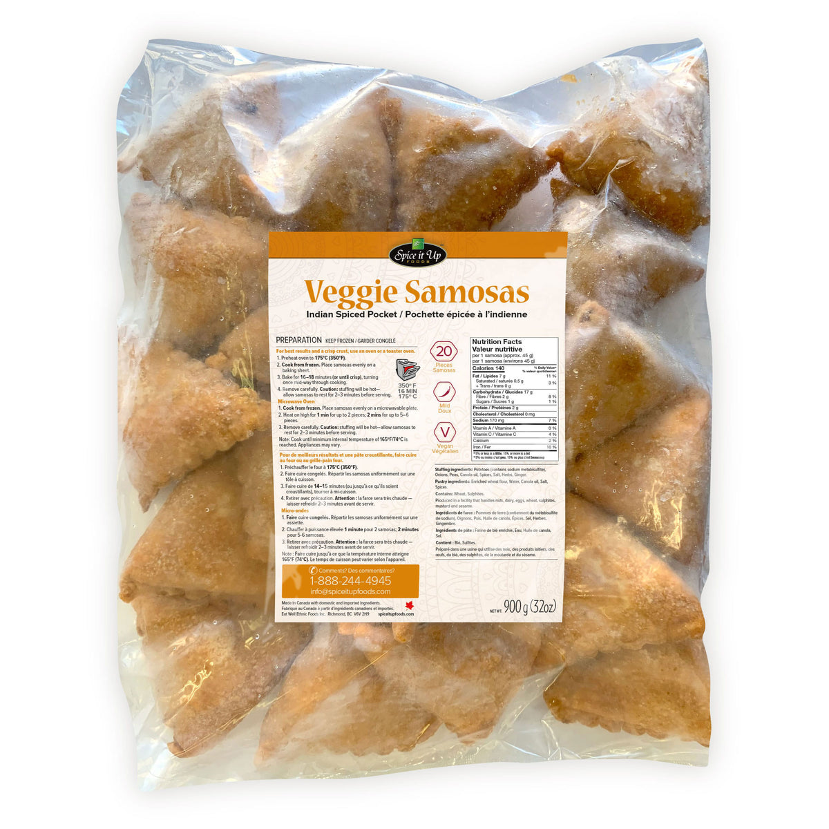 Medium Veggie Samosas – Spice it Up Foods / Tarka Foods